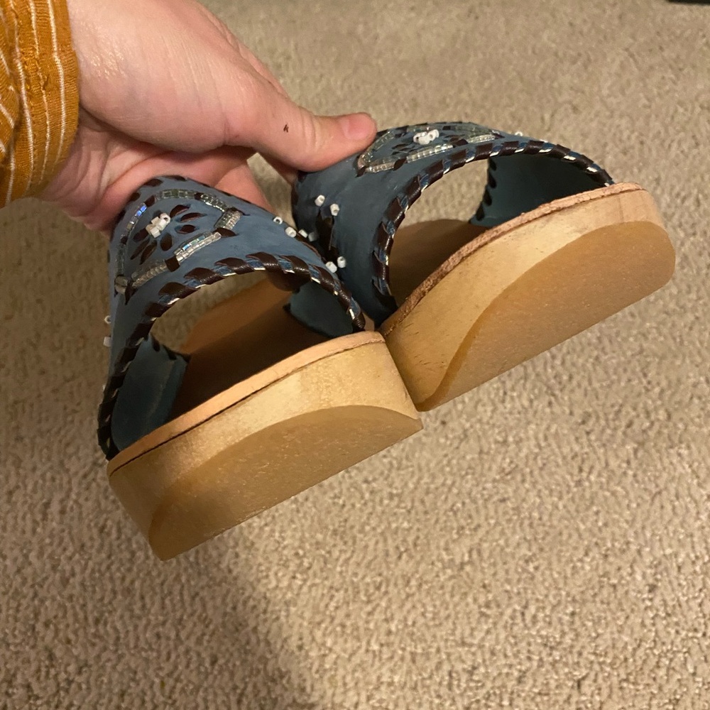 Blue Embellished Mules - Picture 5 of 7